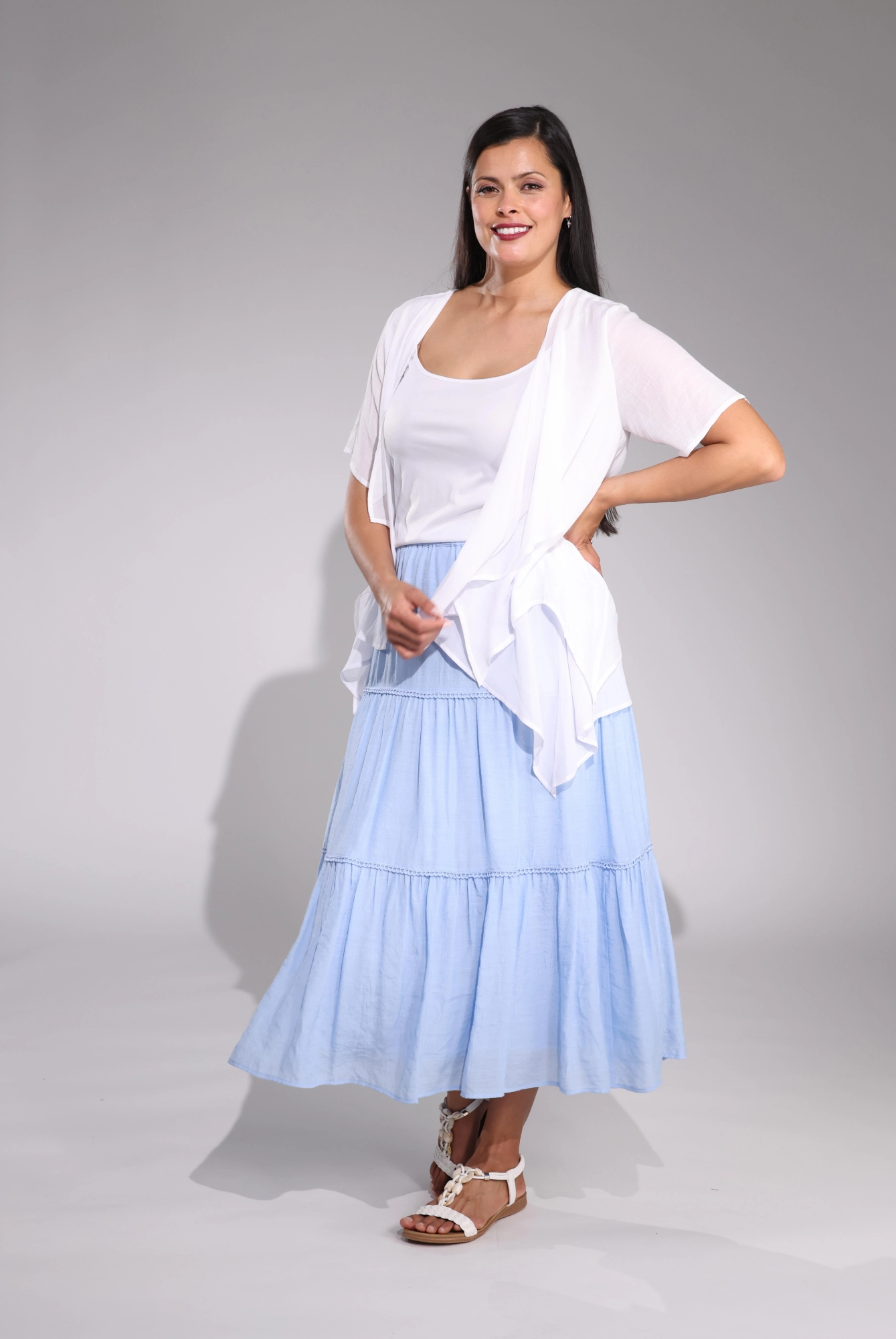 Tiered Skirt | SKY | 8835C1 Low Maintenance Fabric