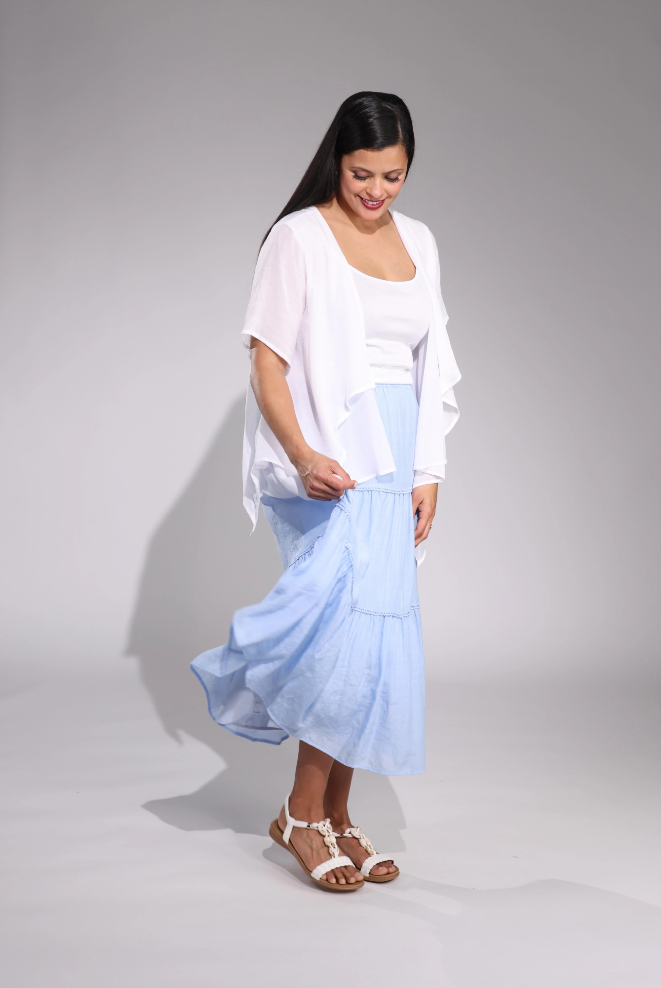 Tiered Skirt | SKY | 8835C1 Flexible Motion Chic Tones