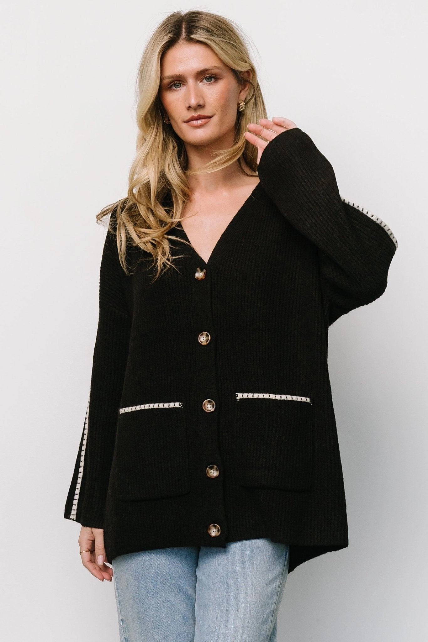 Tally Knit Cardigan | Dark Chocolate Casual Vibes Ergonomic Sleeve Engineering