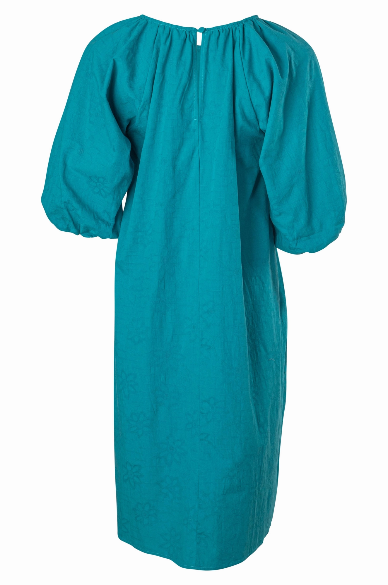 100% Cotton Jacquard Flower Dress | TEAL | 6127A1 Comfy Flex Chic Direction