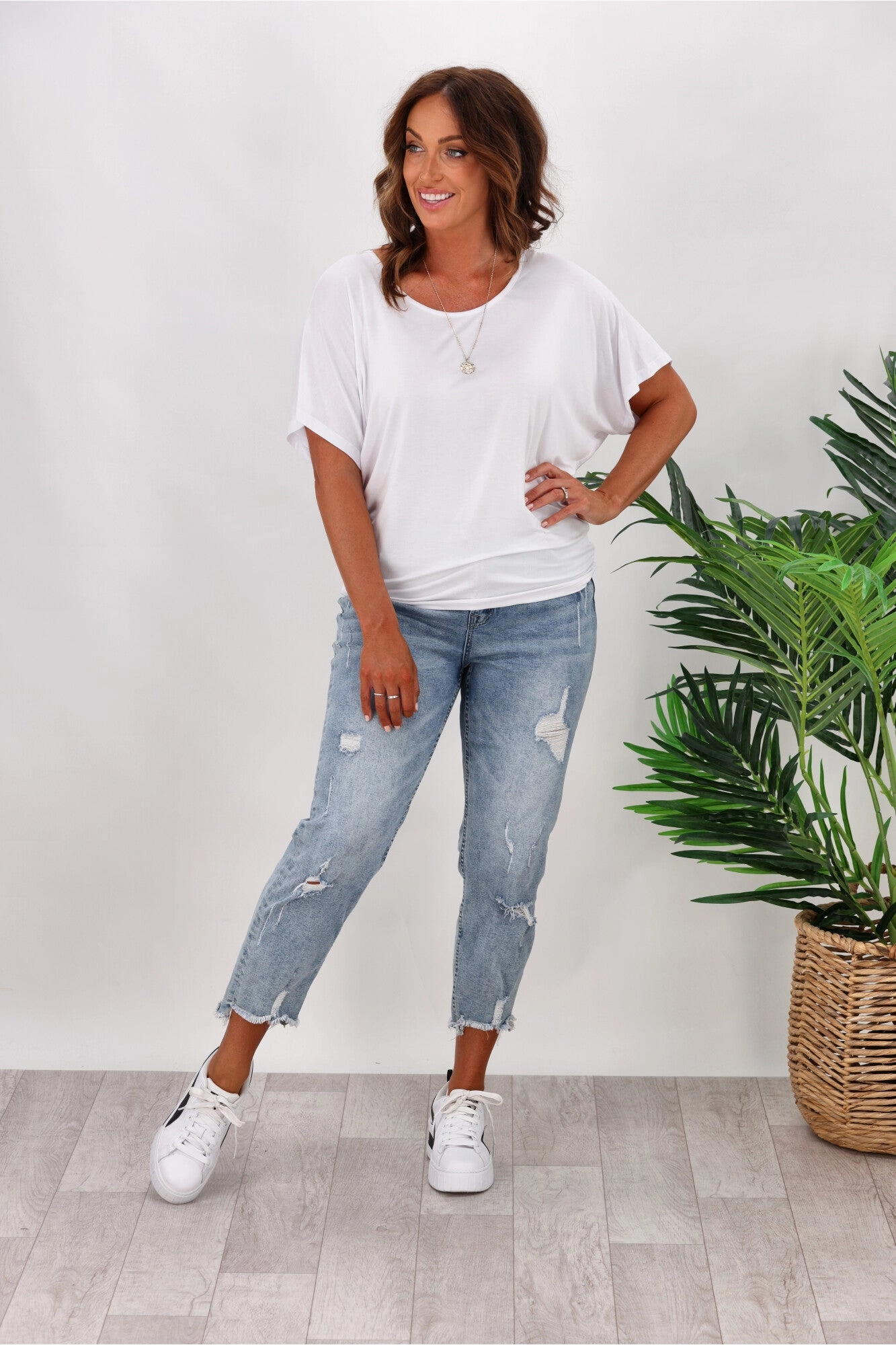 Casual Elegance Betty Basics Maui Tee In White