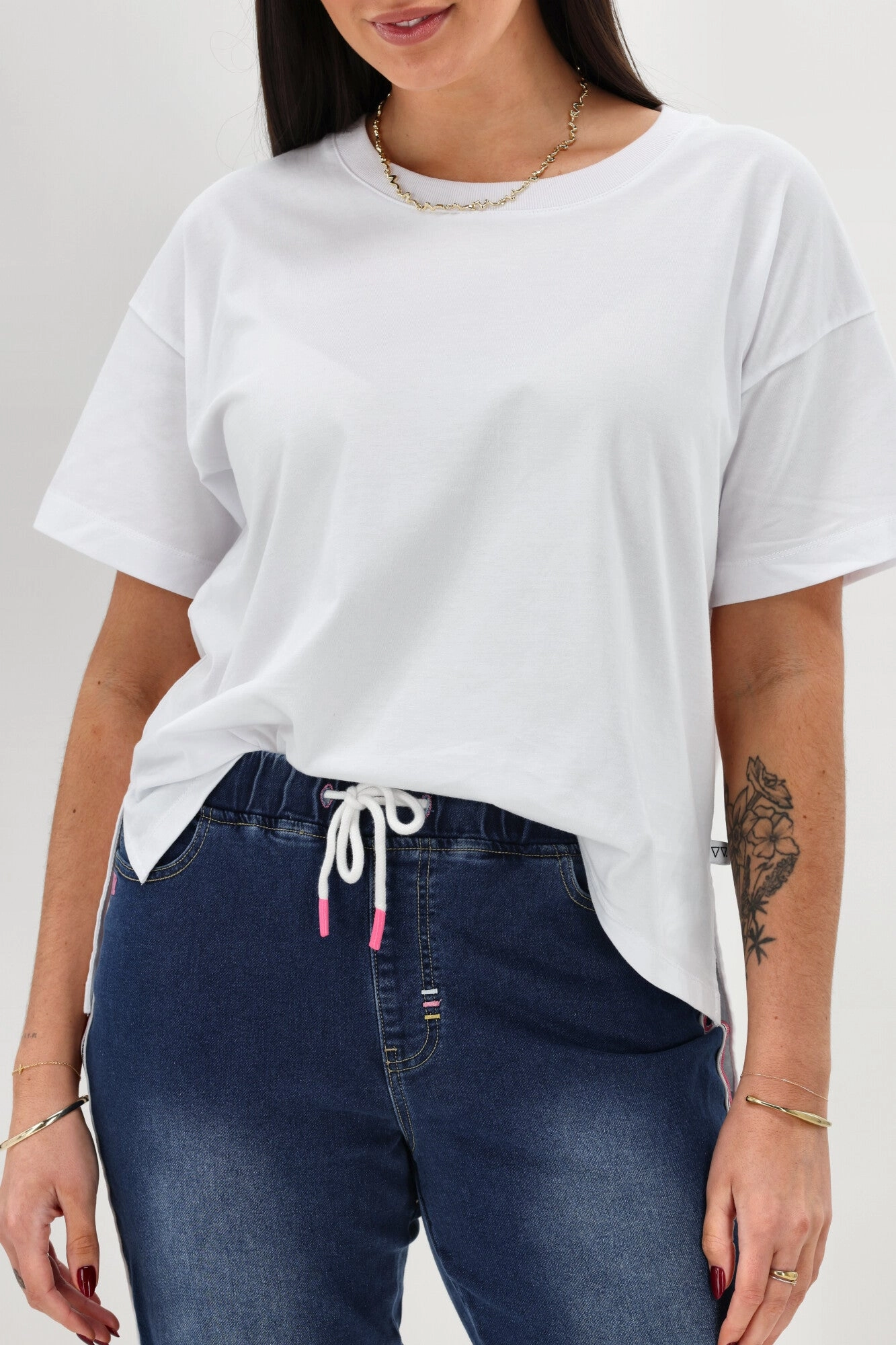 Super Flex Shine On Label Raglan Collection Denim Jogger Mid Blue