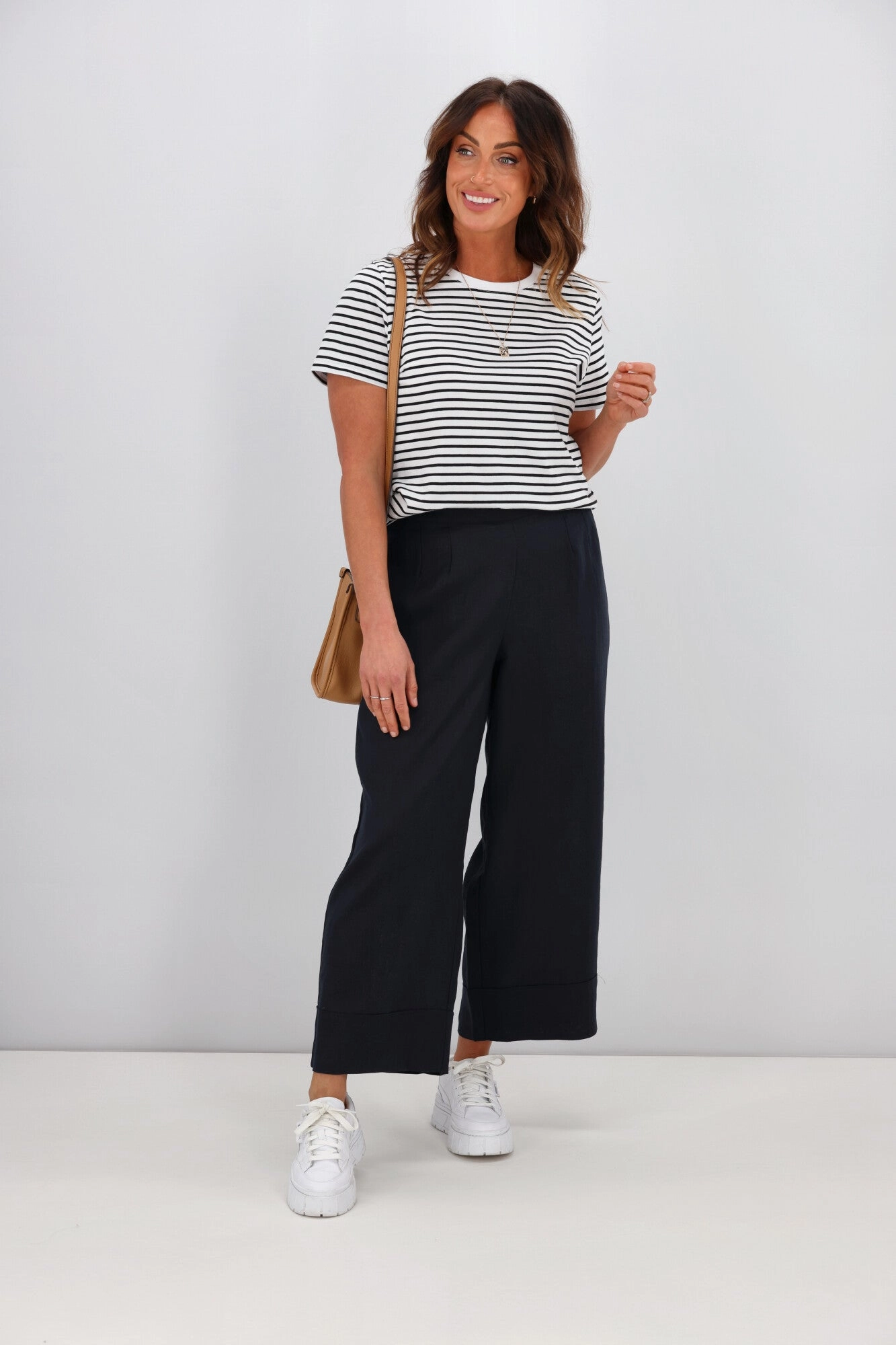 Tirelli Wide Leg Linen Pant Deep Navy Dance Studio Extra Soft