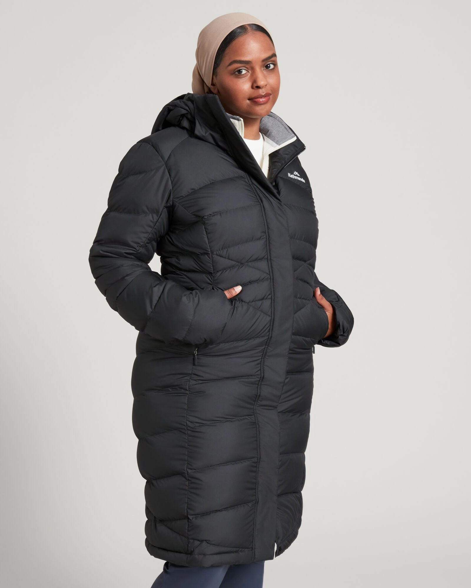 Women's Winterburn Down Parka Jacket - Black Comfort Fit Cut Neutral palette