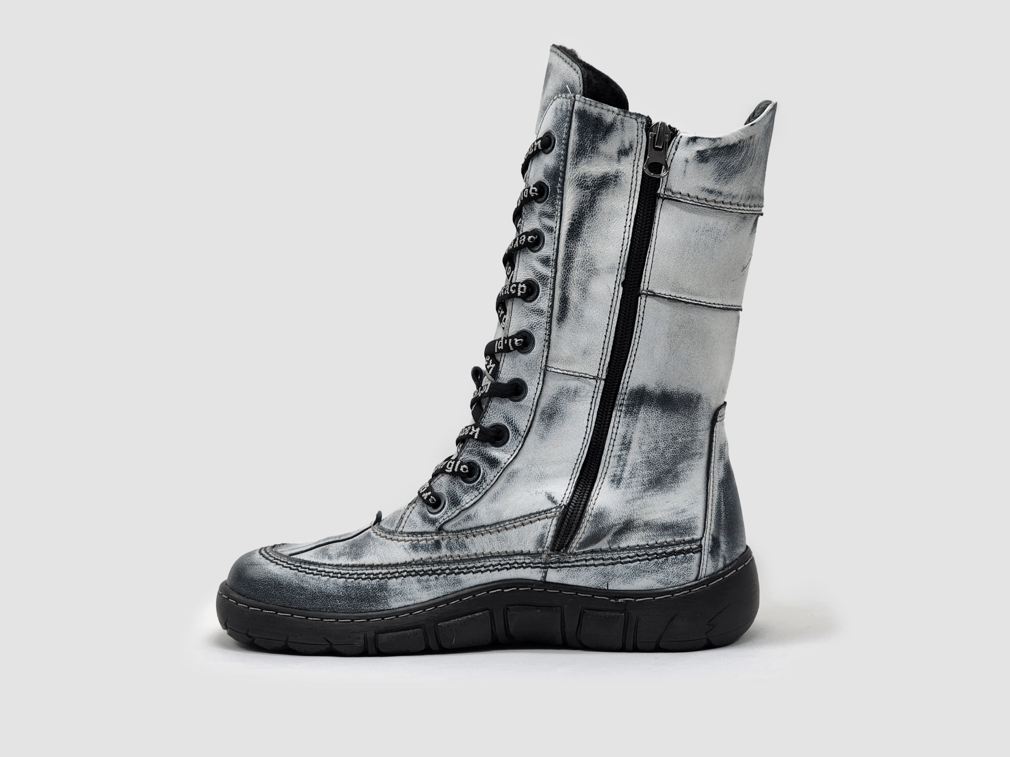 Women??s Original Tall Thick Wool-Lined Zip-Up Leather Boots - White Slip Resistant Night Travel