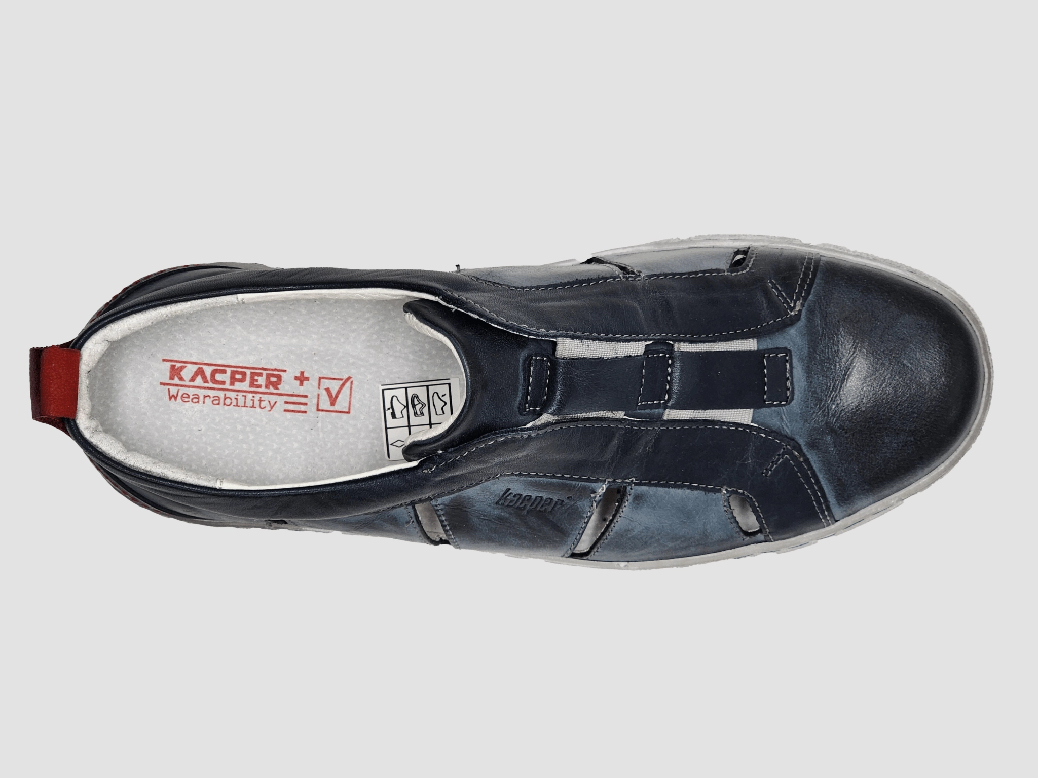 Zero Effort Walking Gear Men's Everyday Slip-On Leather Shoes - Blue