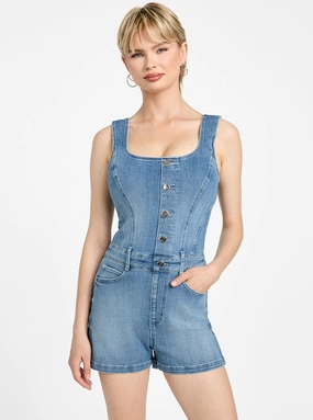 Traveler Gear Slim Formal Fashion Lover Eco Blue Sunni Denim Romper