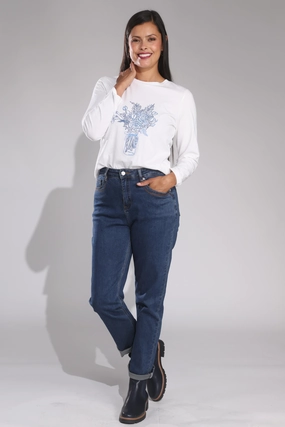 Short Jeans | DARK INDIGO | 0023B1 Flat Lock Stitching Modern Youth Style Party Look