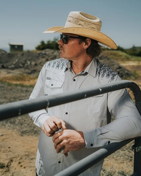 Statement Maker Earthy Palette Mens Tech Long Sleeve Shirt | Kyle Strait Signature Rattlesnake