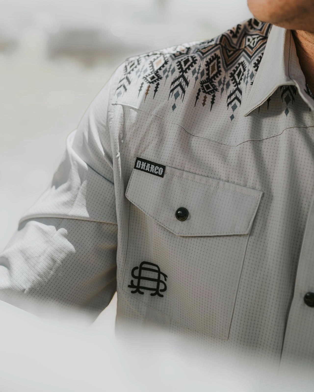 Recycled Polyester Blend Sporty Layer Mens Tech Long Sleeve Shirt | Kyle Strait Signature Rattlesnake