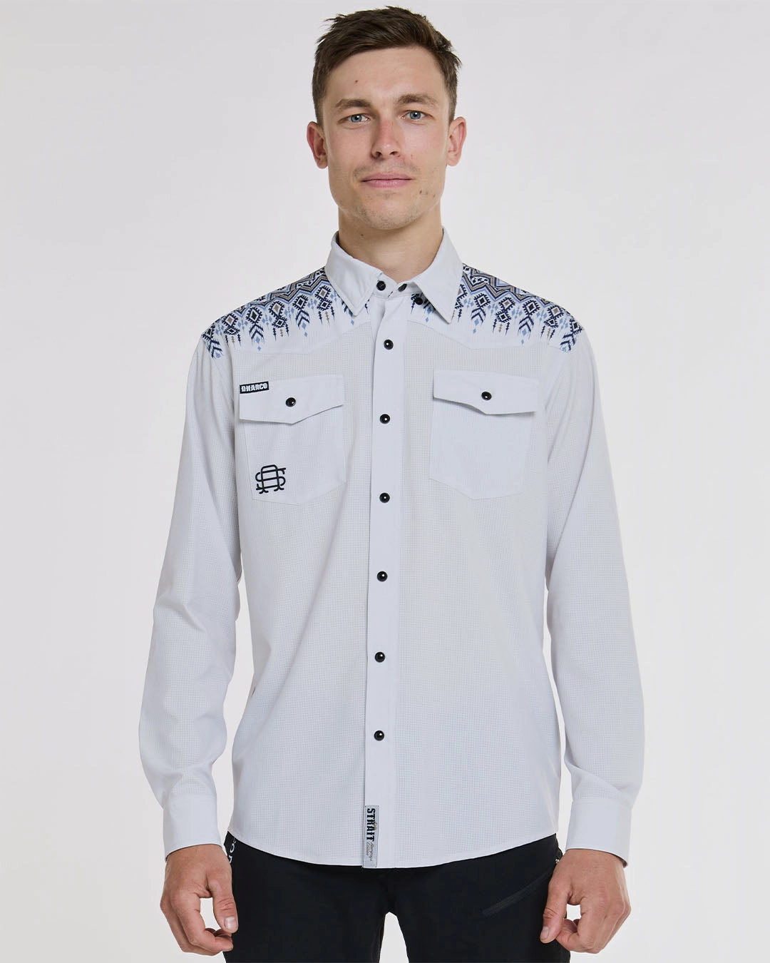 Smart Casual Mens Tech Long Sleeve Shirt | Kyle Strait Signature Rattlesnake