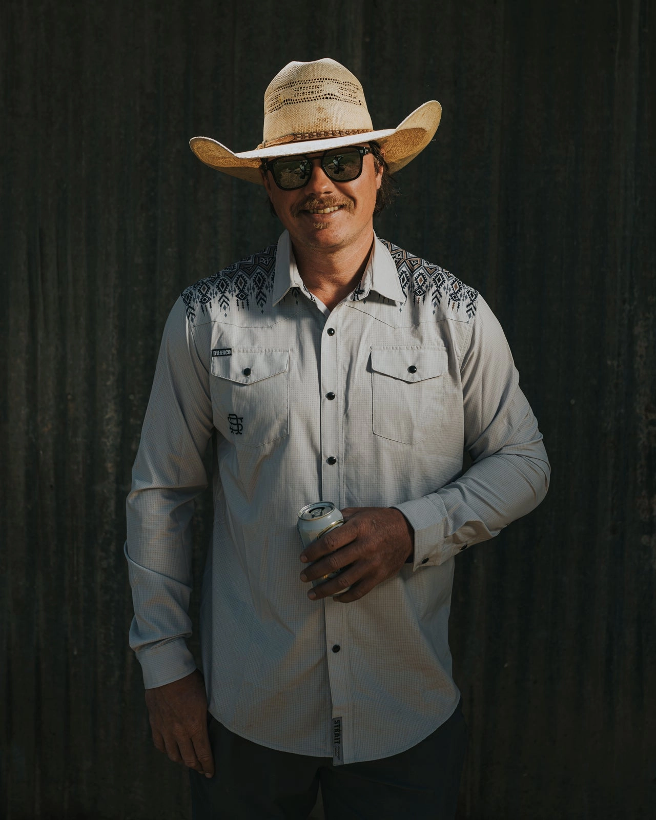 Mens Tech Long Sleeve Shirt | Kyle Strait Signature Rattlesnake Comfort Stretch