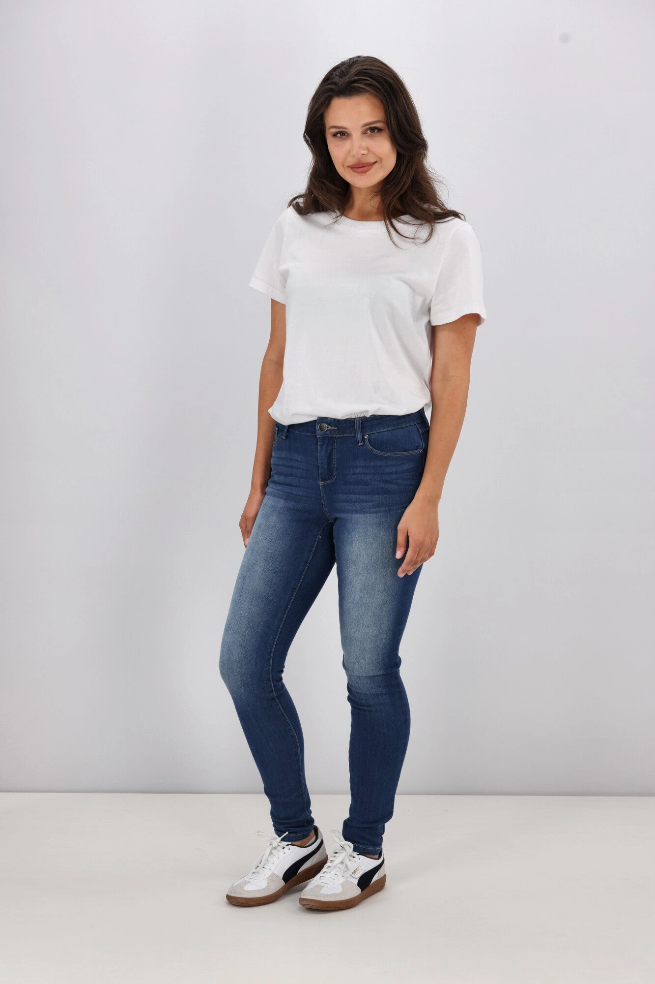 Shine On Label Sculpt Denim Jean True Blue Wash Quick Drying Rib Knit Unisex Style