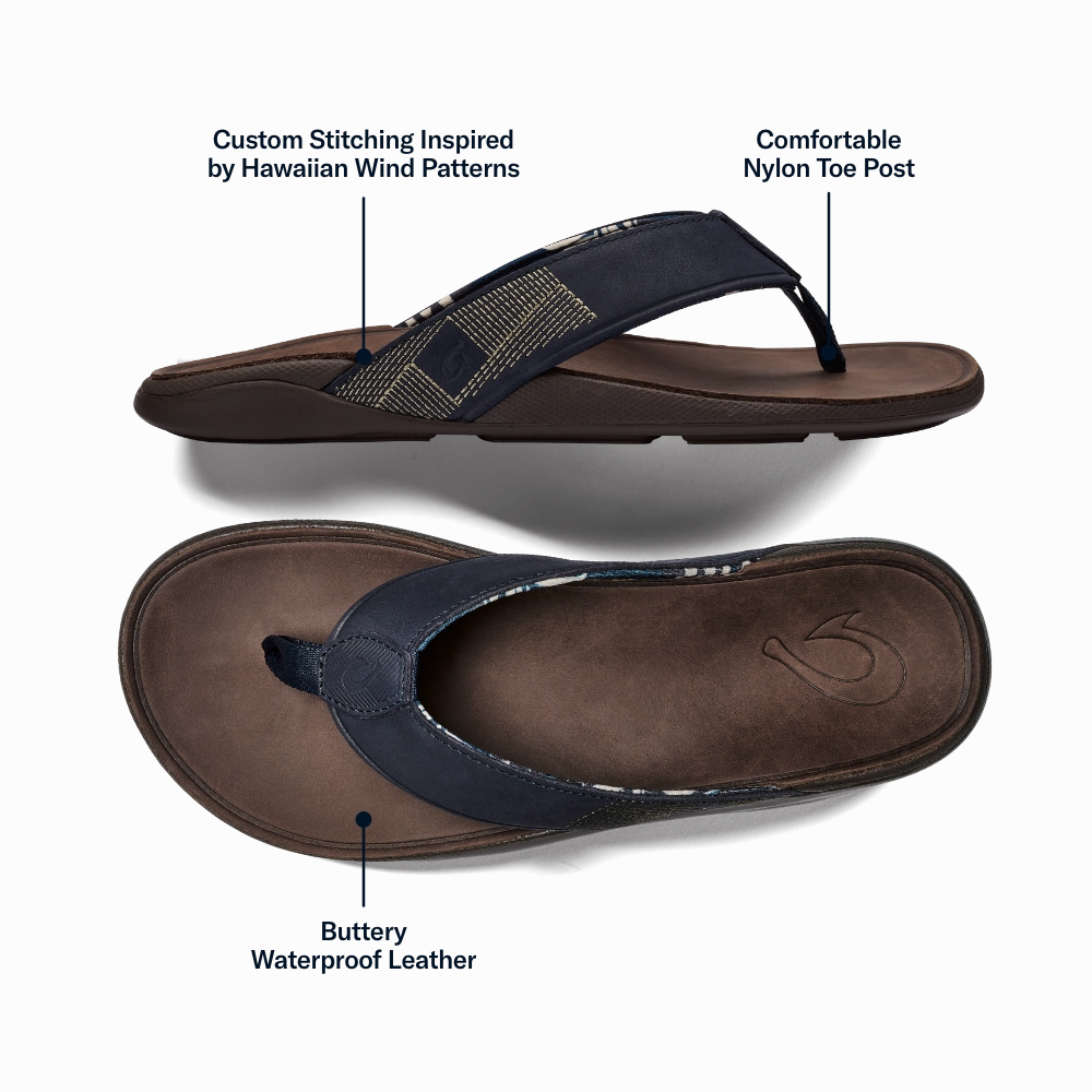 Tuahine - Trench Blue / Dark Wood Chic Open-toe Shoes