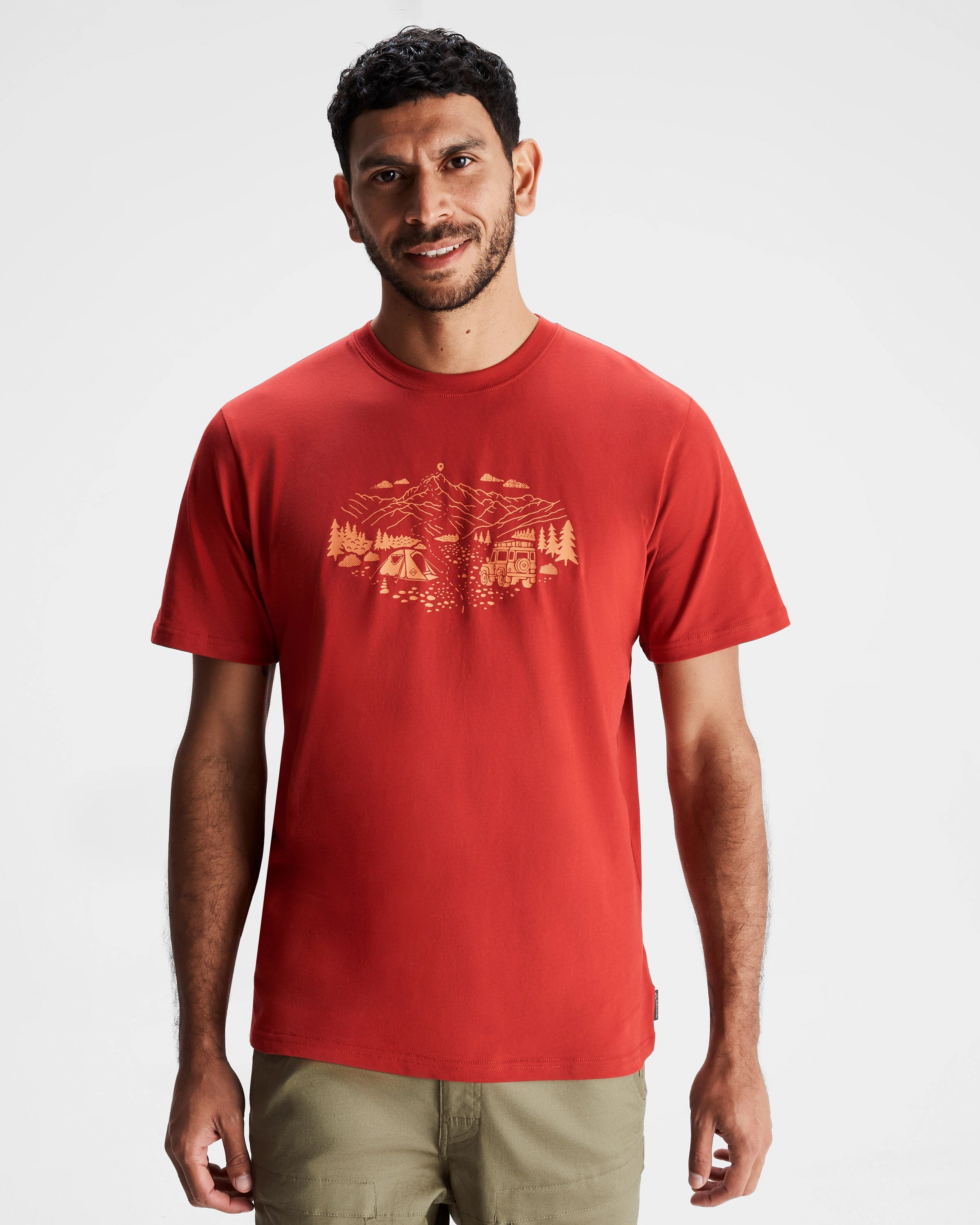Men's Ridgeline Organic Cotton T-shirt - Spicy Chilli Pepper Casual Blouse Casual Button-Down