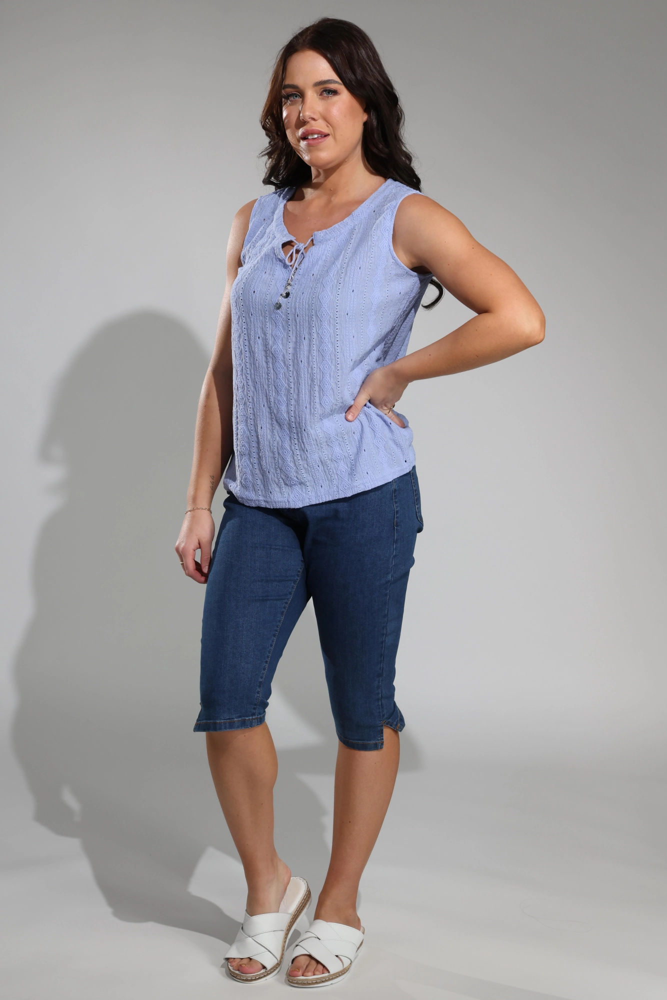 Twin Lakes Below Knee Jeans | MID INDIGO | 6503A1 High Durability