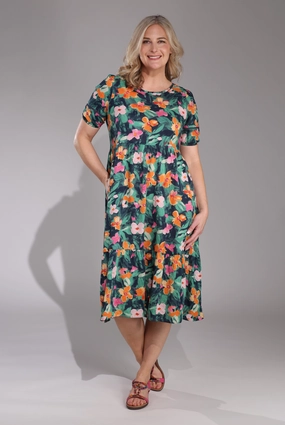 Dress | Orange Pink Petals | 6532C1 All-Occasion Wear