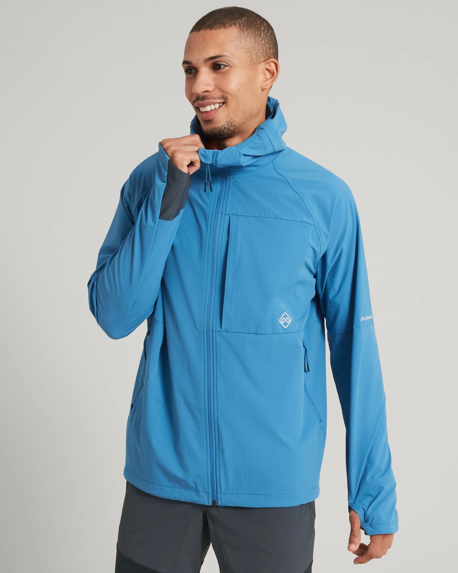 FoldableStorageCapability ULT-Hike Men's Hooded Jacket - Blueridge