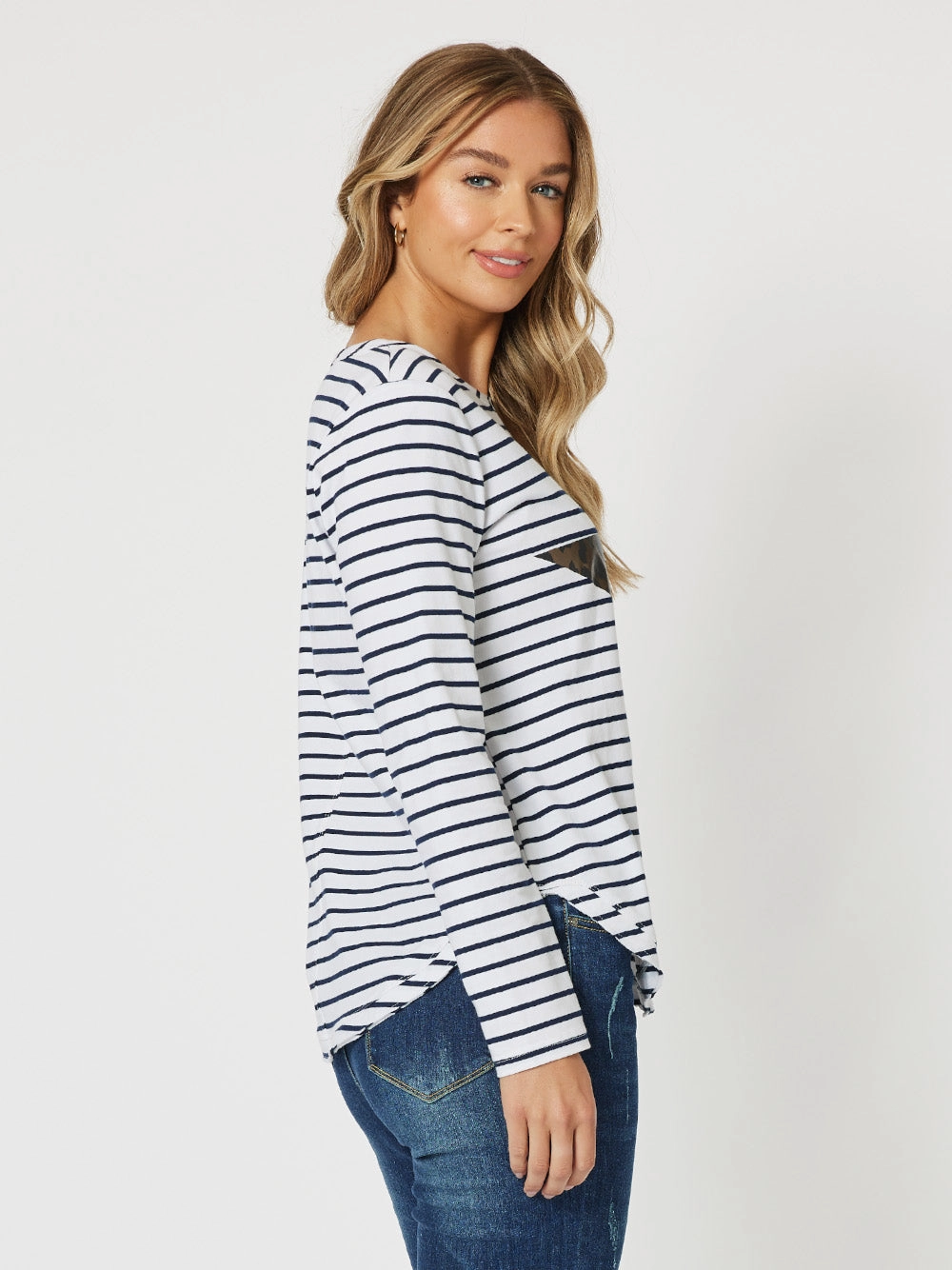 Threadz Annie Star Stripe Tee Navy/White Sporty Flex
