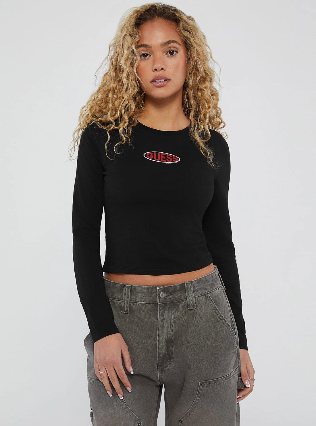 Guess Originals Black Oval Logo T-Shirt HighStretch