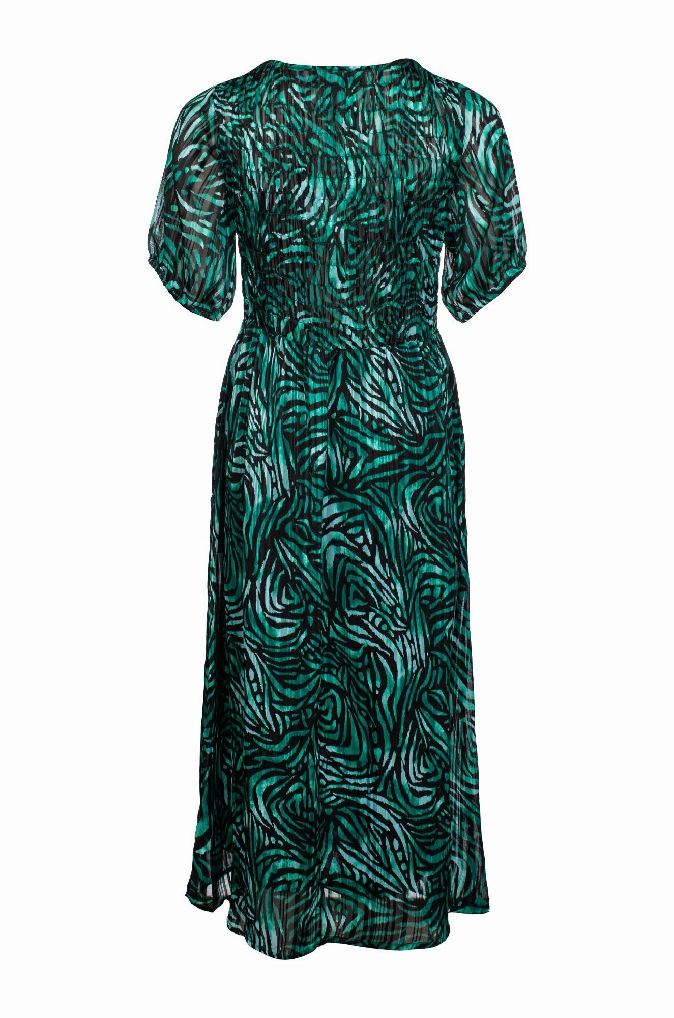 Evening Look Monochrome Mood Dress | Emerald Black Abst | 8574C1