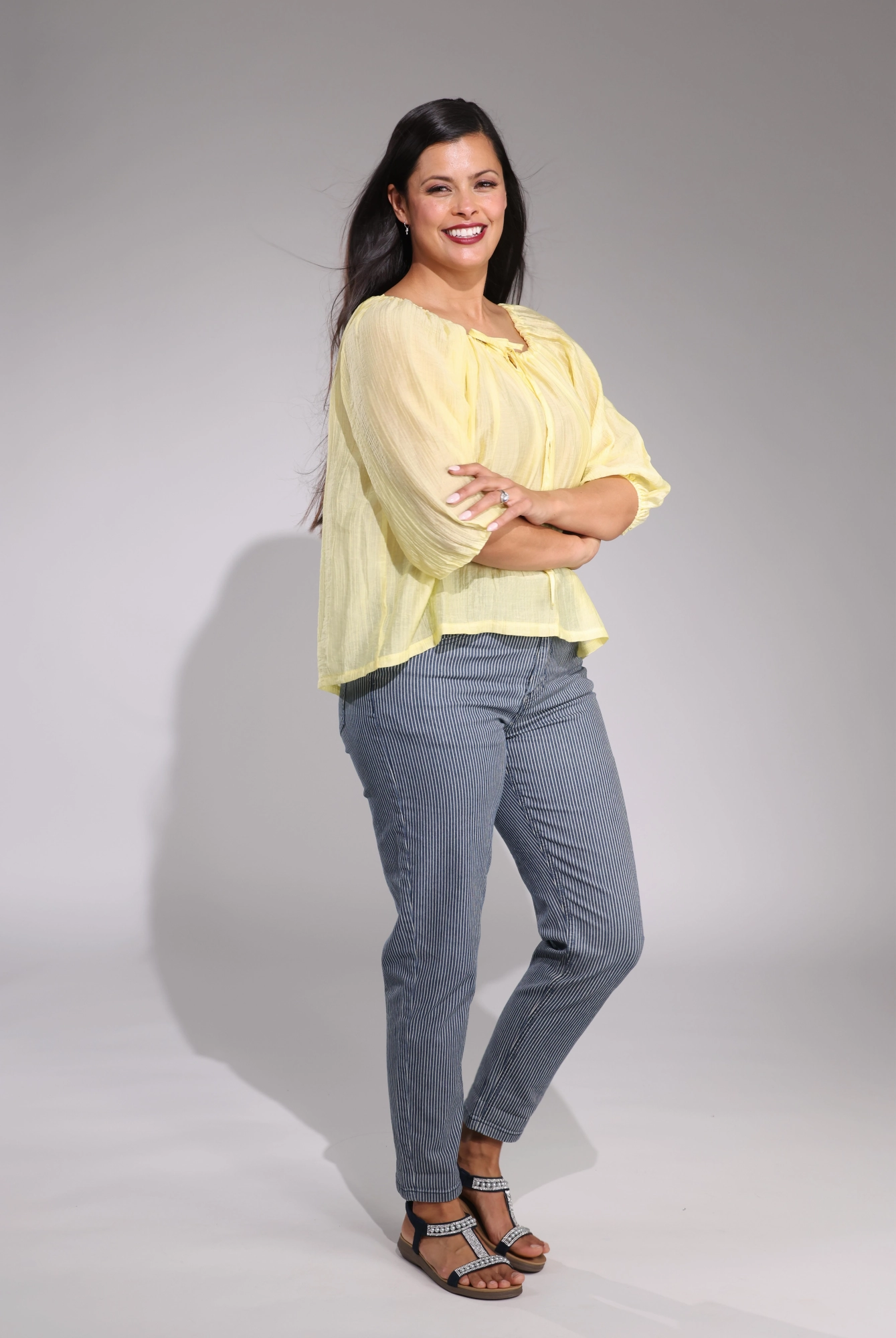 Capri Jeans | Mid Blue Stripe | 6892C1 Winter Fashion