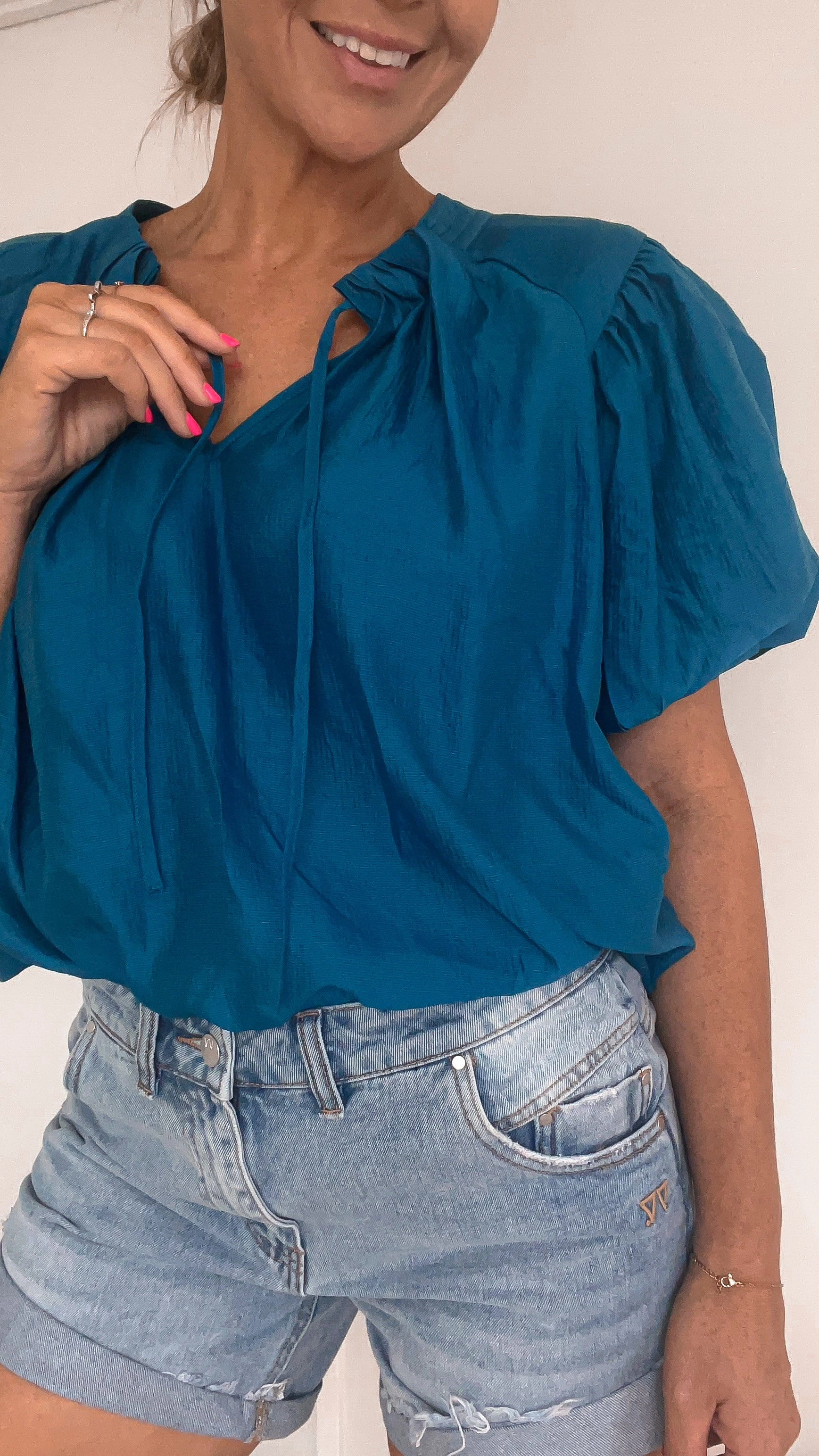 Shine On Label Baxter Short Washed Blue Core Flex NonSlipGrip