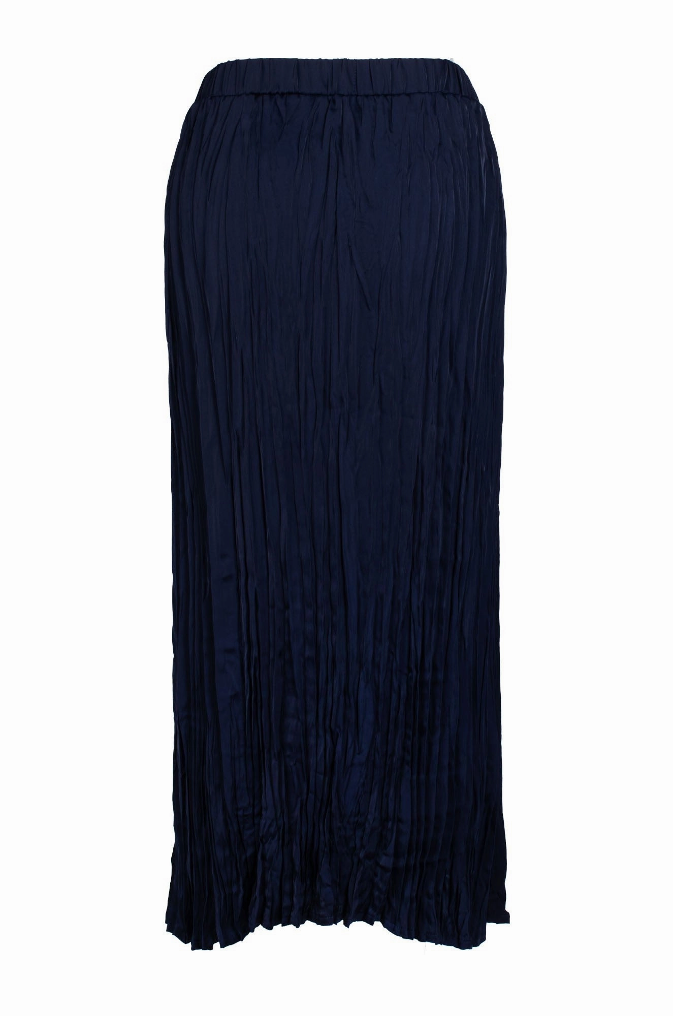 Pleated Satin Maxi Skirt | NAVY | 4493C1 Maximalist look