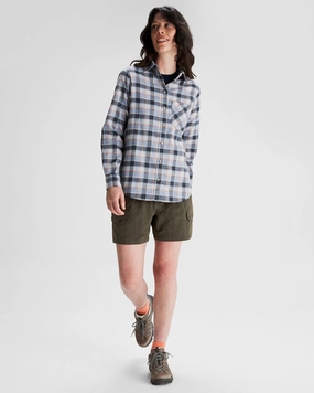 Odor Control Technology Women's Fyfe Flannel Shirt - Haze Blue Plaid