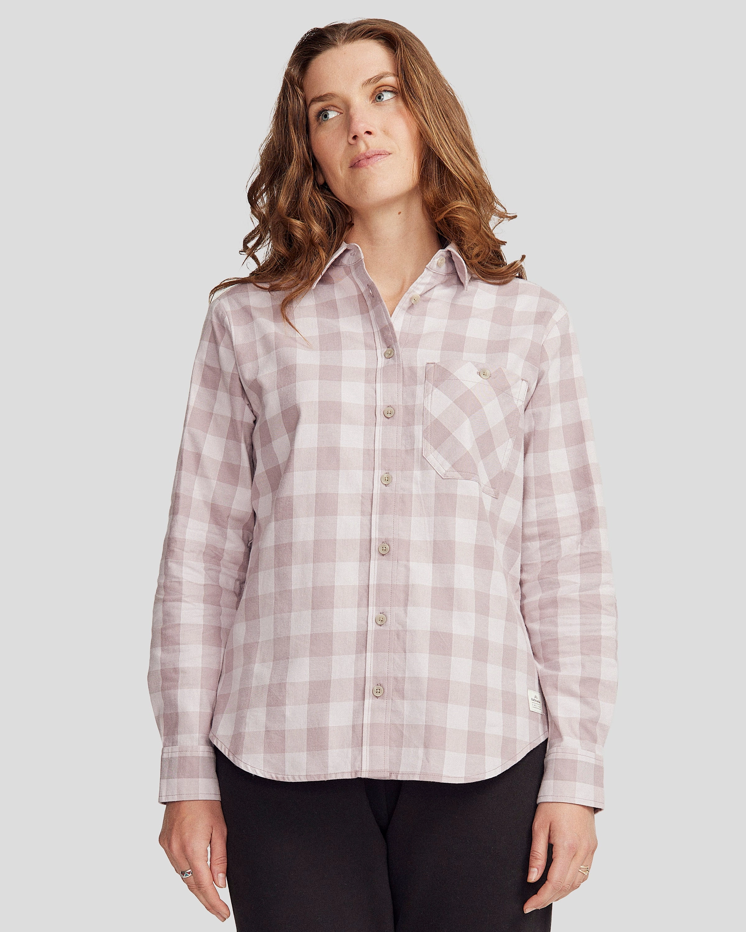 Minimalist Look Sleepwear Women's Fyfe L/S Shirt - Thistle Gingham