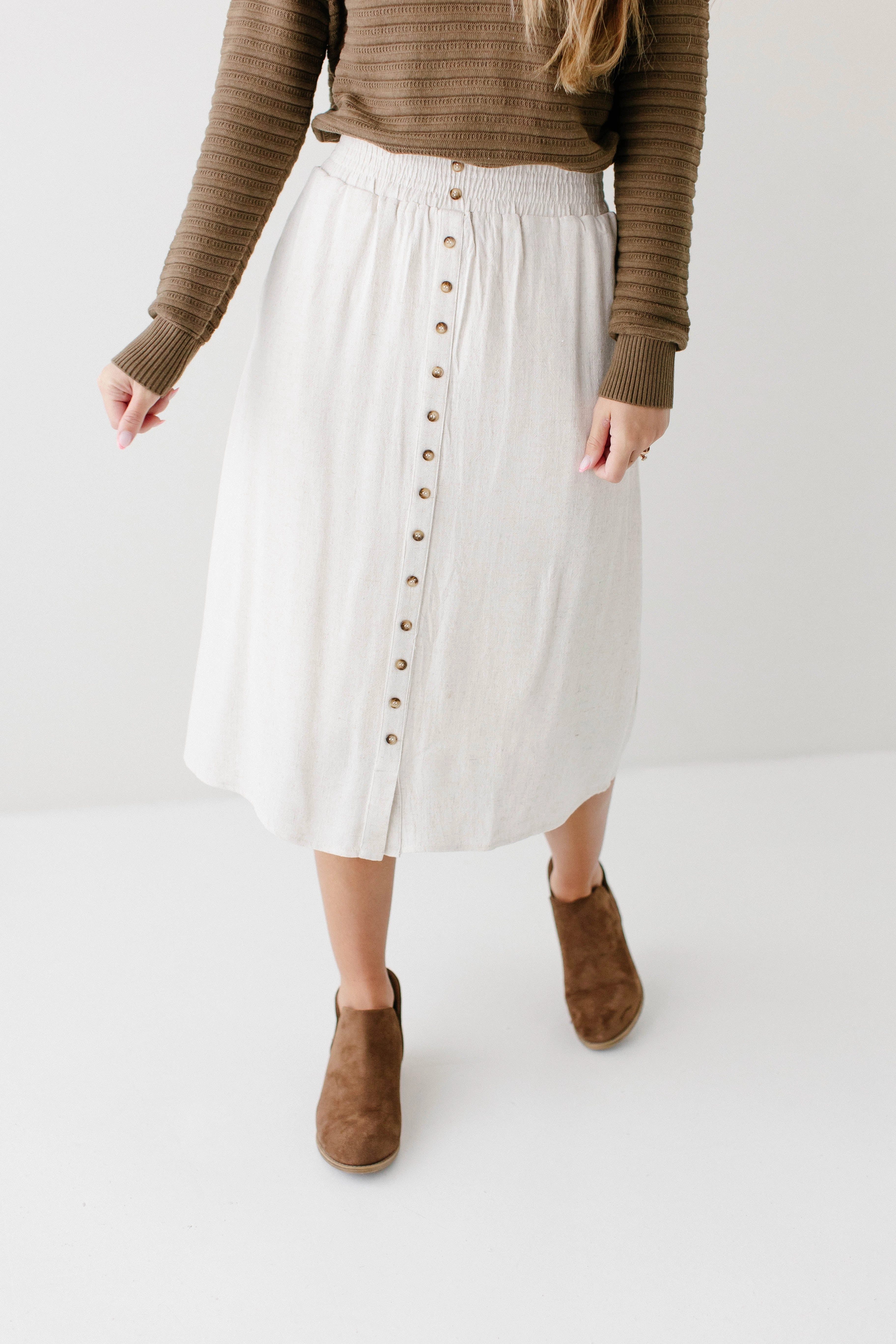 'Greta' Button Front Midi Skirt Season To Season Resale Value