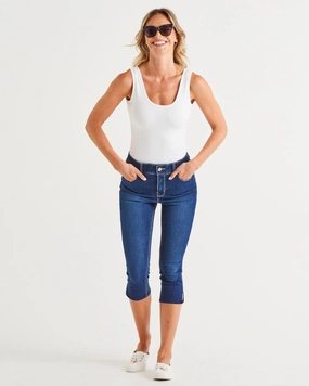 Moisture Wicking All Ages Betty Basics Camila Crop Jean Midnight Denim