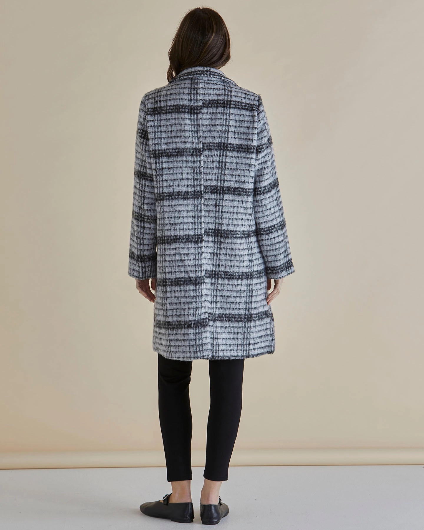 Betty Basics Wanda Coat Mono Chrome Good Material Slip Resistant Grip