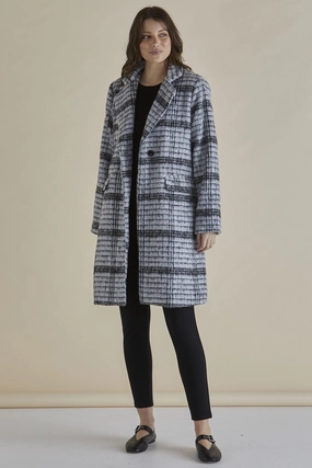 Office Wear Soft Lined Interior Betty Basics Wanda Coat Mono Chrome