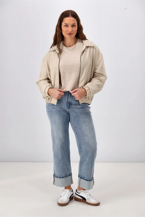 Shine On Label Aidia Pleather Jacket Taupe Versatile Daily Layer