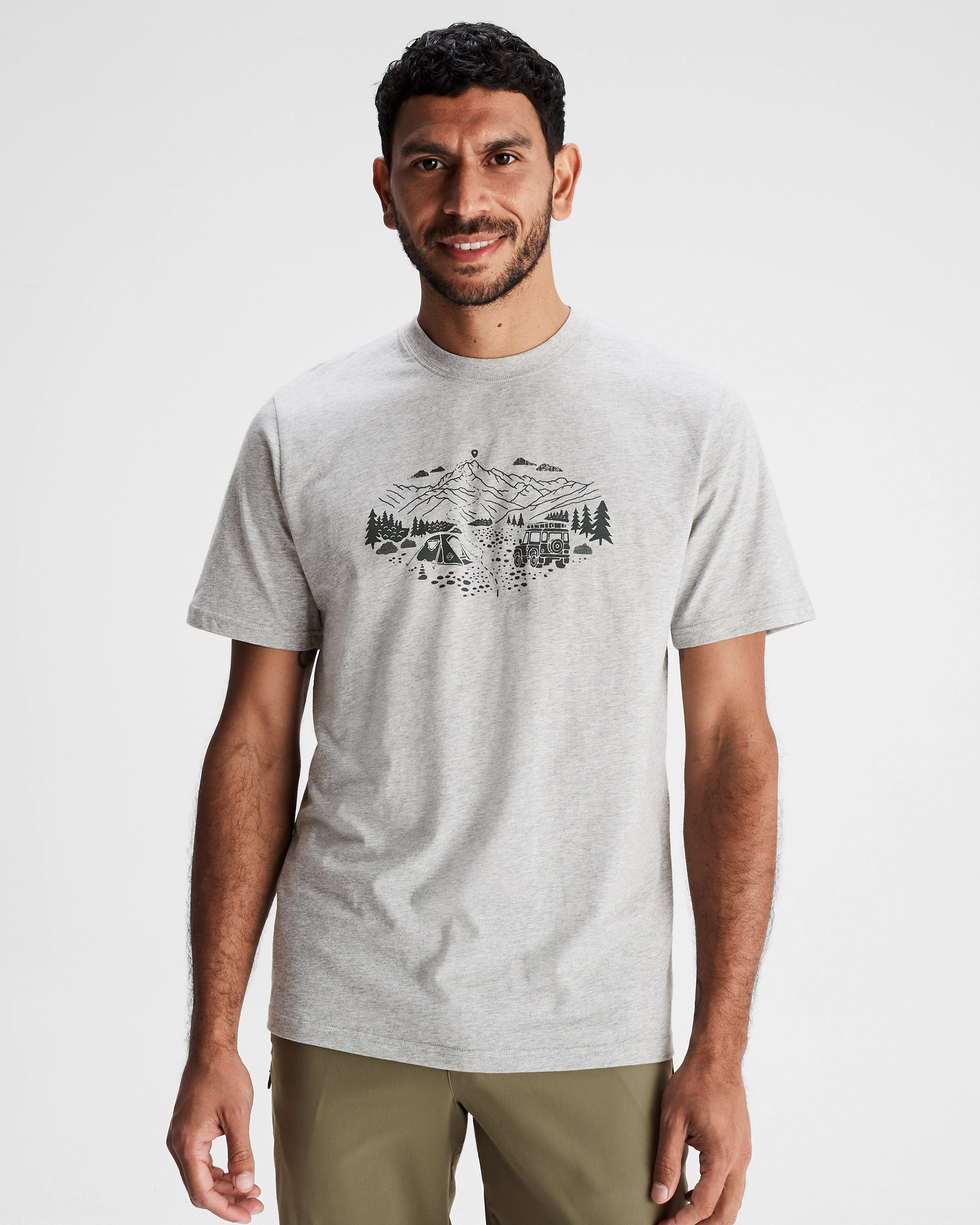 OversizedSilhouette Men's Ridgeline Organic Cotton T-shirt - Light Grey Marle