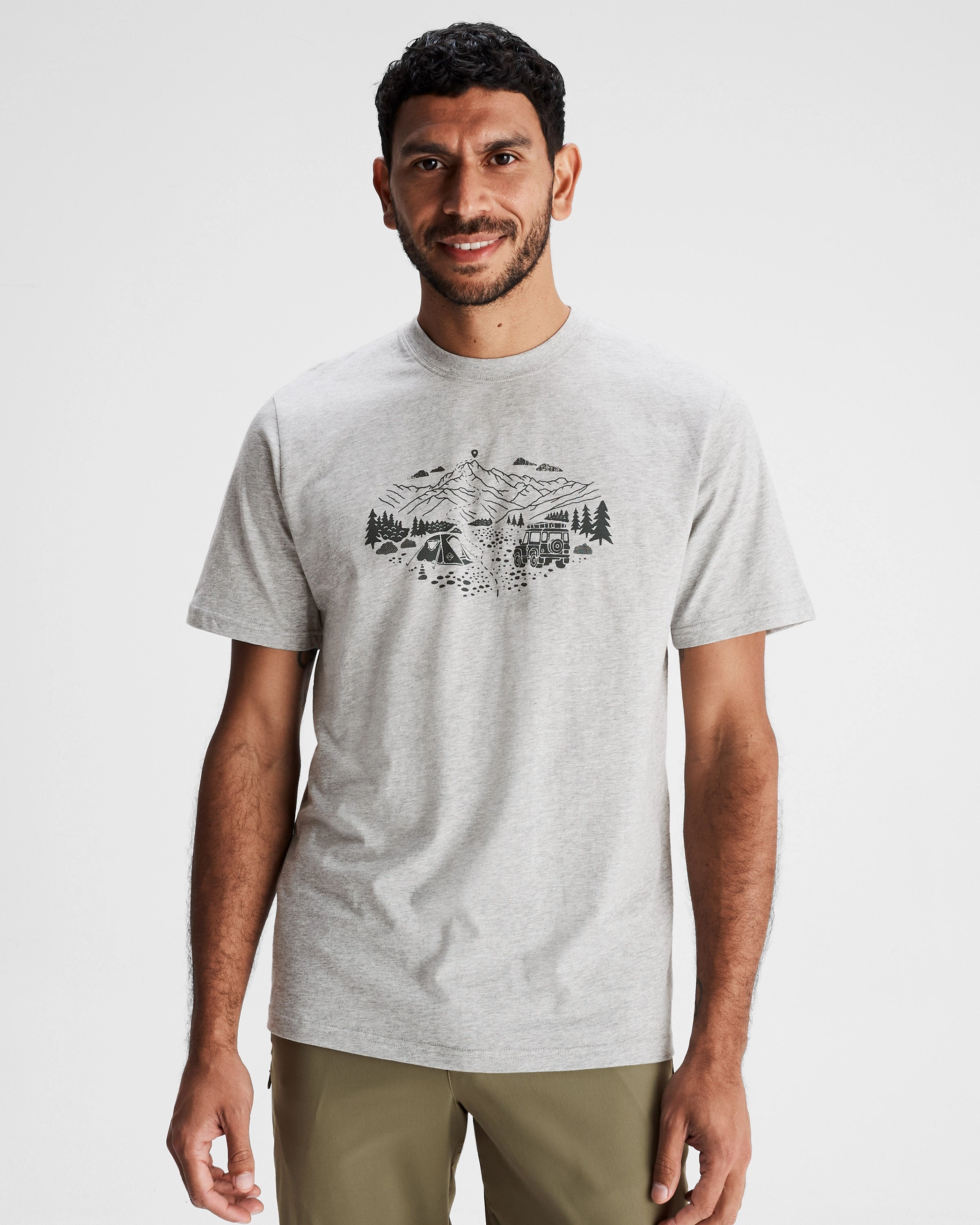 DurableBlend Men's Ridgeline Organic Cotton T-shirt - Light Grey Marle