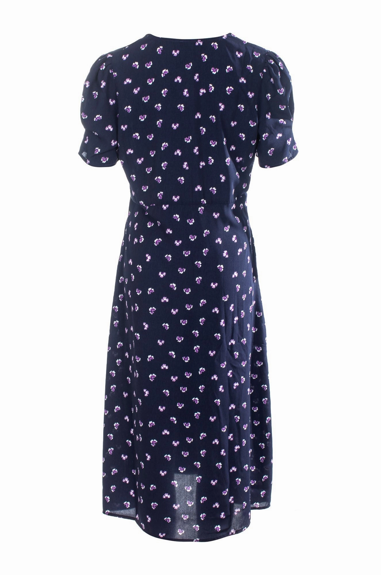 Light Silhouette Easy Drape V Neck Midi Dress | Navy Petal | 4571C1