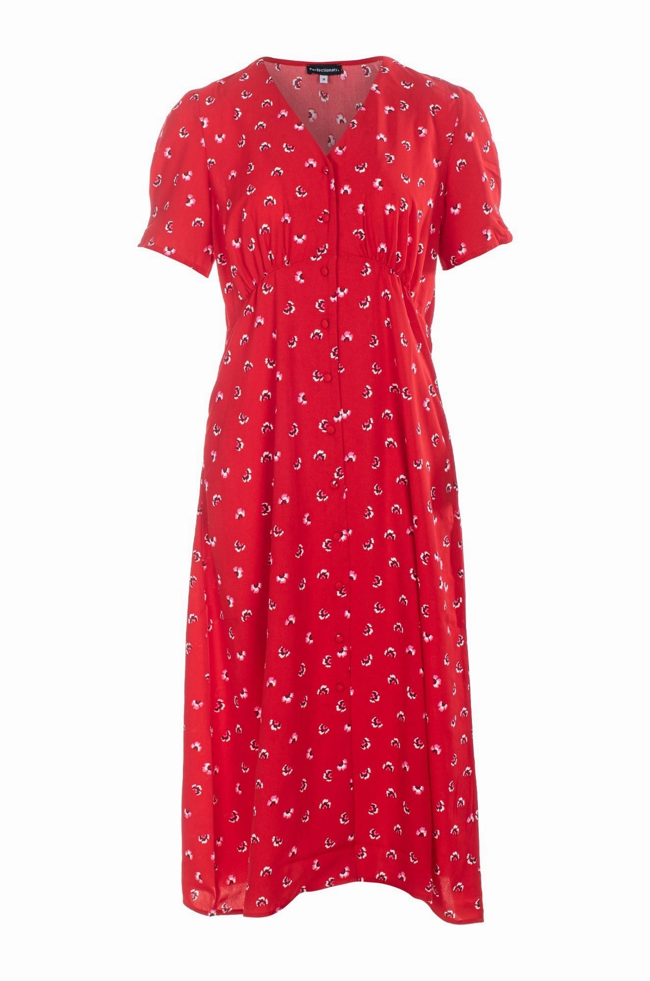 V Neck Midi Dress | RED PETAL | 4571C1 Coastal Chic
