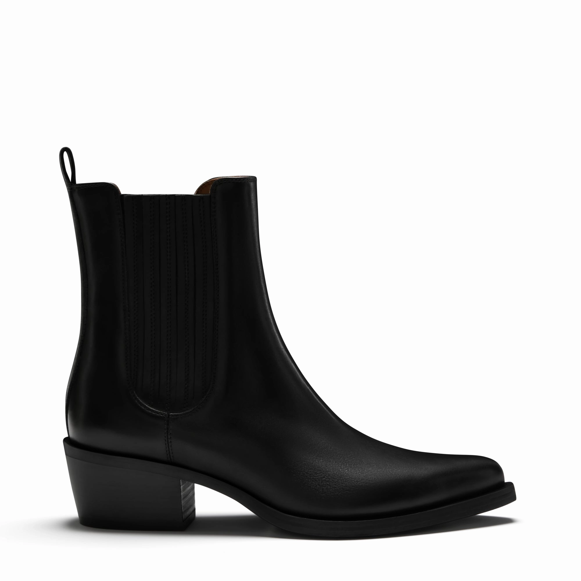 Closed Toe Lace-up Vend?me Amandine black calfskin leather boots