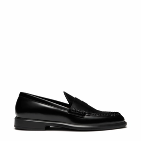 Vend?me Blandine black spazzolato leather loafers Leader Look