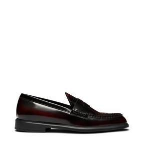 Crisp Look Vend?me Blandine bordeaux red spazzolato leather loafers