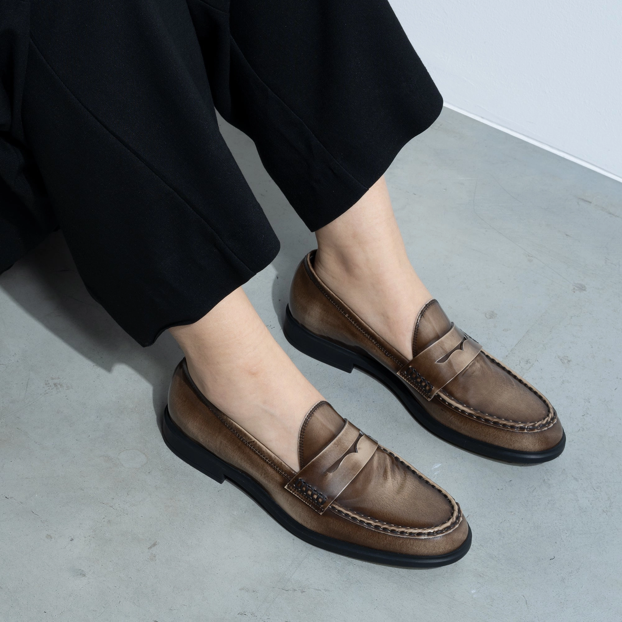 Long Standing Meeting Prep Vend?me Blandine mocha spazzolato leather loafers