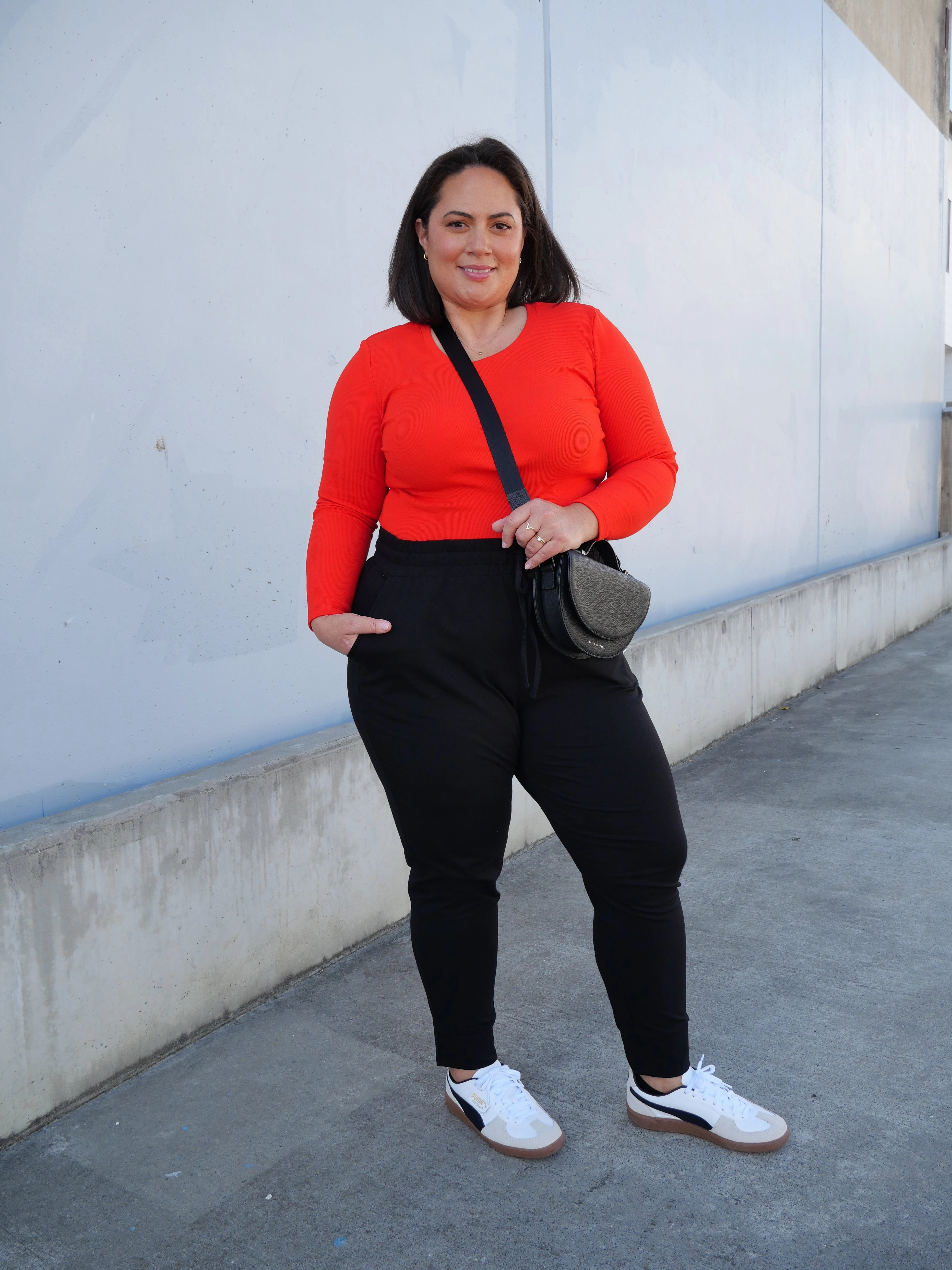 Effortless Style Flexible Comfort Shine On Essentials Rib Long Sleeve Bright Red