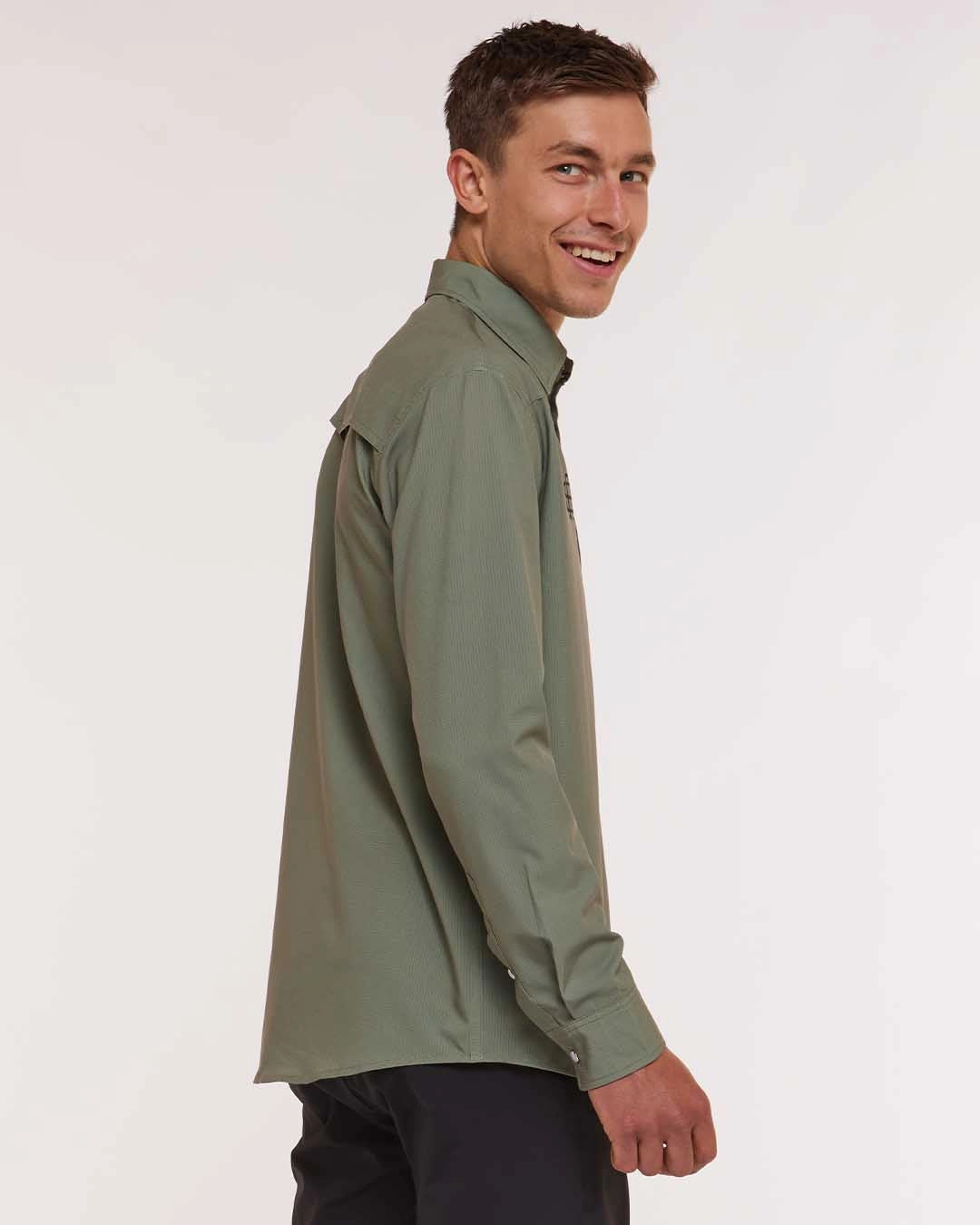 Non Iron Material Casual Sophistication Mens Western Shirt | Kyle Strait Signature Edition Green