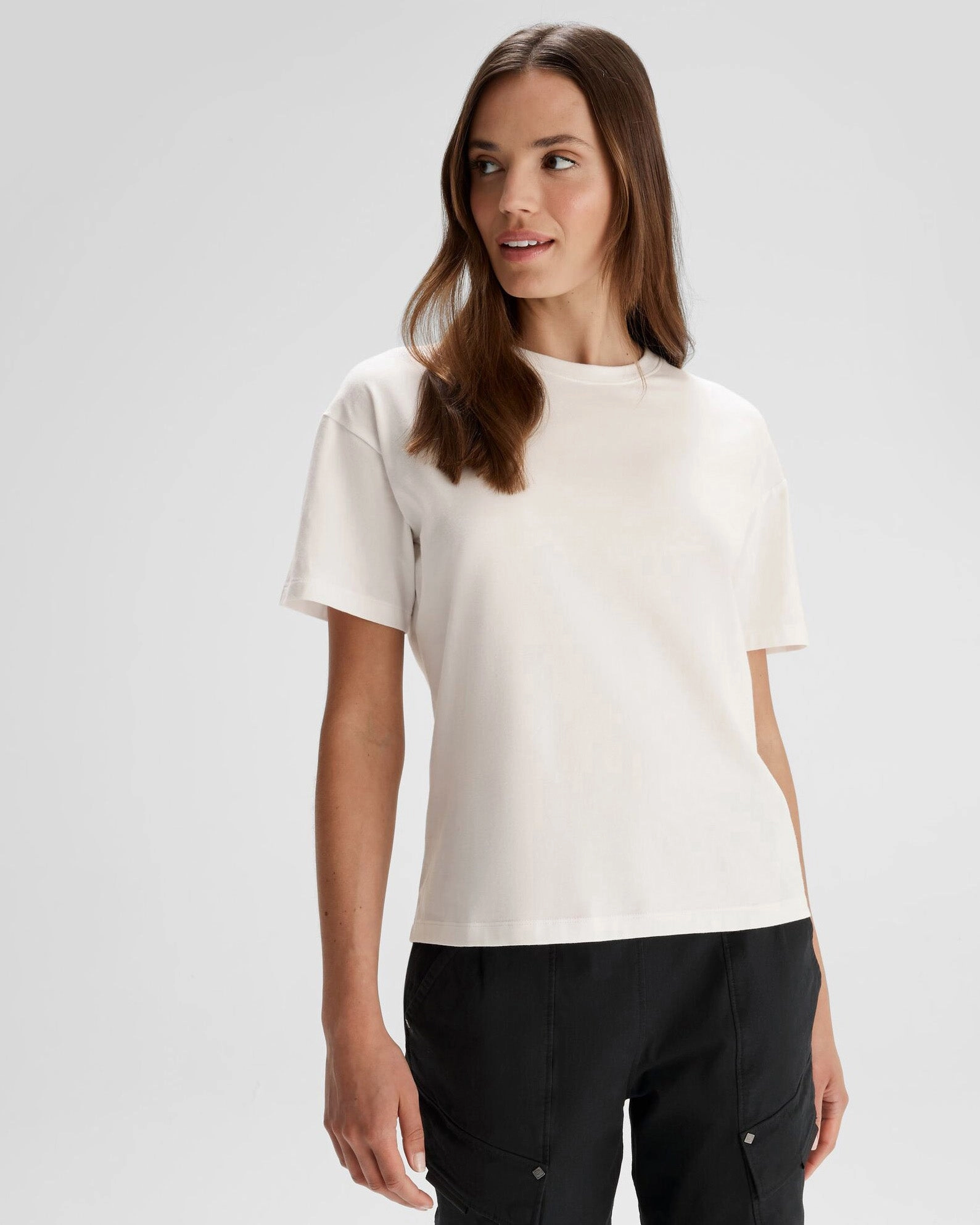 Women's Solid Organic Cotton T-Shirt - White BreathableMeshInsert