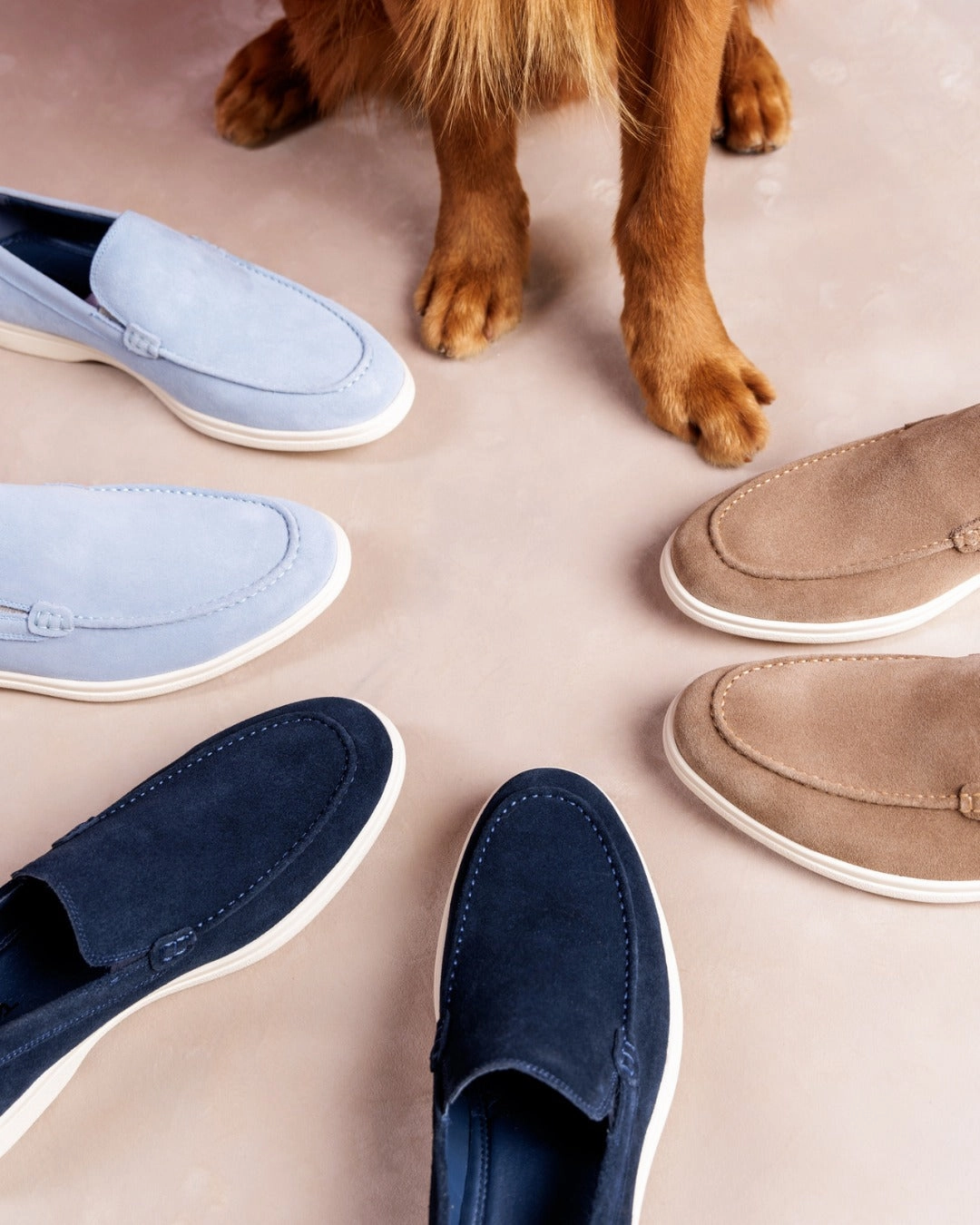 Viserys Navy Suede Cross Office Leather Lining