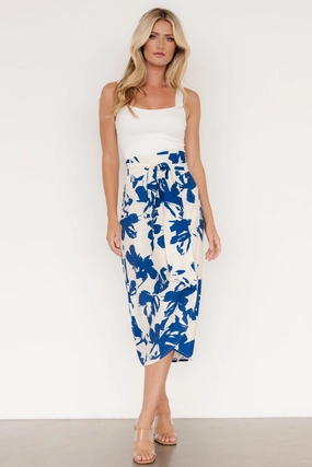 Airy Feel Vista Wrap Midi Skirt | Blue Print
