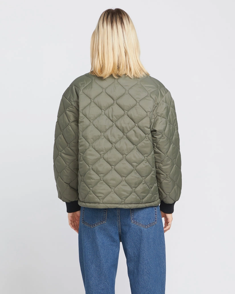 Flexible Knit Modern Street Volcom Milie Jacket Wintermoss