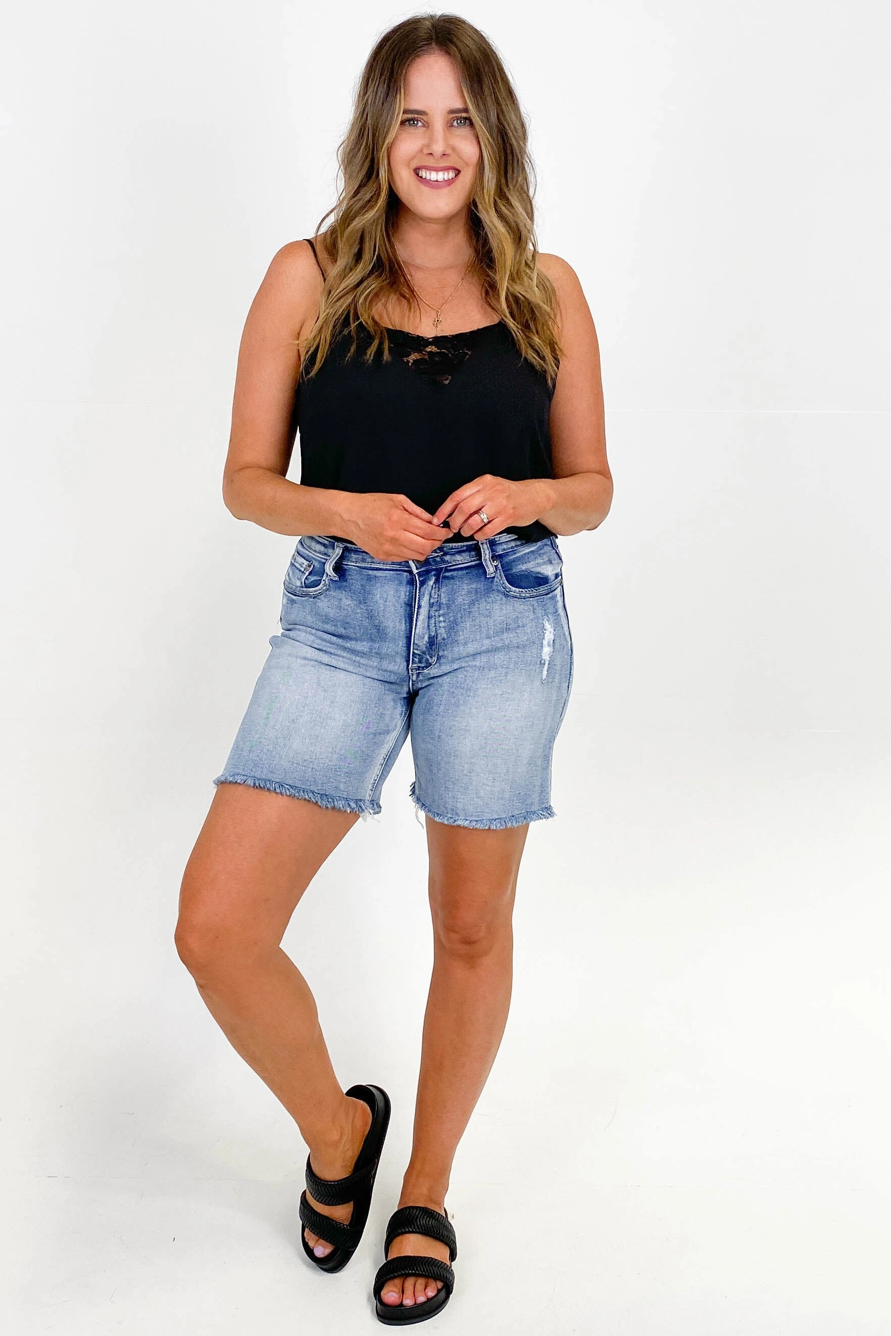 Spandex shorts Chill Fit Design Wakee Ashlee Shorts Light Wash